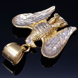 Großer Adler-Anhänger in Bicolor Gold (585er Weißgold und Gelbgold 14k)