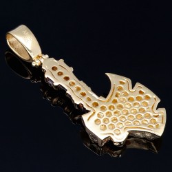 Wikinger-Axt-Anhänger mit filigranen Details und Verzierungen aus hochwertigem 585er 14K Gelbgold