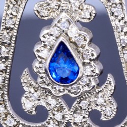 Prunkvolle Ohrringe / Ohrhänger mit royalblauen Zirkonia aus Sterling Silber 925