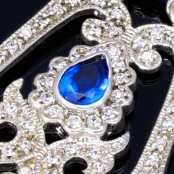 Prunkvolle Ohrringe / Ohrhänger mit royalblauen Zirkonia aus Sterling Silber 925