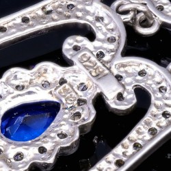 Prunkvolle Ohrringe / Ohrhänger mit royalblauen Zirkonia aus Sterling Silber 925