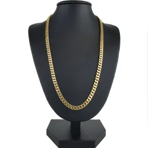 Kurze, exquisite Panzerkette aus massivem Gelbgold (14K, 585 Gold) in ca. 5 mm, 45cm (ca. 33,2g)