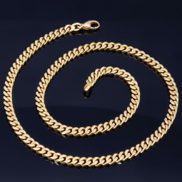 Kurze, exquisite Panzerkette aus massivem Gelbgold  (14K, 585 Gold) in ca. 5 mm, 45cm (ca. 33,2g)