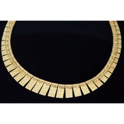 Prunkvolles, glänzendes Collier für Damen aus hochwertigem 585 14K Gold (Länge ca. 40 cm)