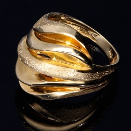 Ring für Damen mit außergewöhnlichem Design aus hochwertigem 585 14K Gelbgold (Ringgröße ca. 56)