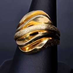 Ring für Damen mit außergewöhnlichem Design aus hochwertigem 585 14K Gelbgold (Ringgröße ca. 56)