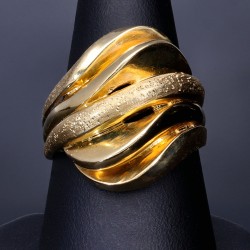 Ring für Damen mit außergewöhnlichem Design aus hochwertigem 585 14K Gelbgold (Ringgröße ca. 56)