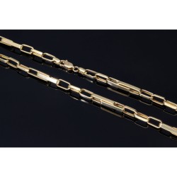 Glänzende Ankerkette aus hochwertigem 585 / 14K Gelbgold für Herren und Damen (ca. 65cm Länge)