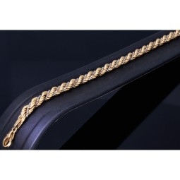 Damen-Armband mit Twist-Design aus 585 / 14k Bicolor Gold (Gelbgold und Weißgold) ca. 21cm lang