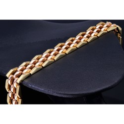 Nobles, massives Armband aus edlem Bicolor Gold 14K 585 Gelbgold und Roségold (ca. 20cm Länge)