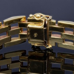 Nobles, massives Armband aus edlem Bicolor Gold 14K 585 Gelbgold und Roségold (ca. 20cm Länge)
