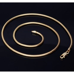 Edle Schlangenkette für Damen aus hochwertigem 585er (14k) Gelbgold in ca. 45 - 46 cm. Ideal zum Tragen in Kombination mit einem passenden Goldanhänger.