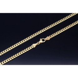 Kurze, massive Halskette aus edlem 14K, 585er Gelbgold für Damen und Kinder (in ca. 47 cm Länge und 4 mm Breite, ca. 22,3g)