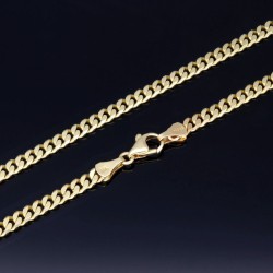 Kurze, massive Halskette aus edlem 14K, 585er Gelbgold für Damen und Kinder (in ca. 47 cm Länge und 4 mm Breite, ca. 22,3g)