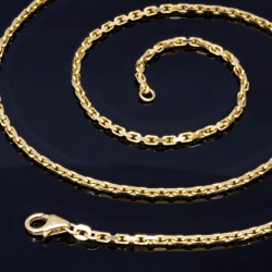 Glänzende Ankerkette in 585 14k hochwertigem Gold (ca. 60 cm lang, 2 mm breit)