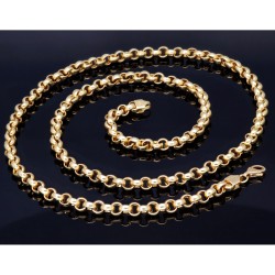 Stilvolle Rundankerkette aus glänzendem 585 / 14K Gold (Gelbgold) (ca. 67cm)