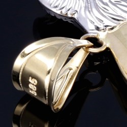 Edler Löwen-Anhänger aus hochwertigem 585er (14k) Gelbgold und Weißgold (Bicolor)