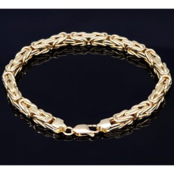 Königsarmband aus edlem 585er 14k Gelbgold, ca. 5,5mm breit, 22cm lang