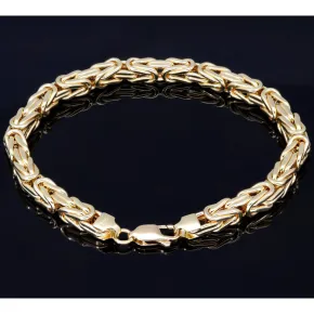 Königsarmband aus edlem 585er 14k Gelbgold, ca. 5,5mm breit, 22cm lang