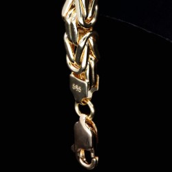 Königsarmband aus edlem 585er 14k Gelbgold, ca. 5,5mm breit, 22cm lang