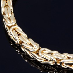 Königsarmband aus edlem 585er 14k Gelbgold, ca. 5,5mm breit, 22cm lang