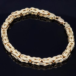 Königsarmband aus edlem 585er 14k Gelbgold, ca. 5,5mm breit, 22cm lang