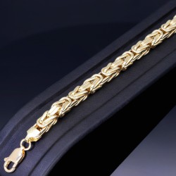 Königsarmband aus edlem 585er 14k Gelbgold, ca. 5,5mm breit, 22cm lang
