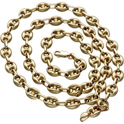 Bohnenkette aus 585er (14 Karat) Gelbgold (ca. 56 cm; 17,5g)