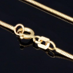 Glänzende Schlangenkette für Damen aus edlem 585er (14k) Gold in ca. 60cm, 1mm