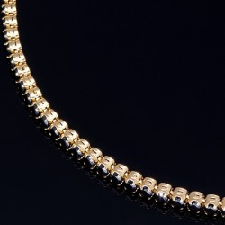 Tennisarmband mit funkelnden schwarzen Zirkonia aus hochwertigem 585 14K Gold in (ca. 17,5 cm Länge)