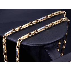 Exquisite und hochwertig produzierte Ankerkette aus glänzendem Bicolor 585 / 14K Gelb- und Weißgold für Herren und Damen (ca. 57 cm Länge)