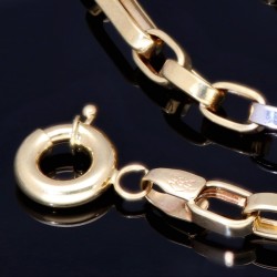Exquisite und hochwertig produzierte Ankerkette aus glänzendem Bicolor 585 / 14K Gelb- und Weißgold für Herren und Damen (ca. 57 cm Länge)