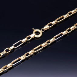 Exquisite und hochwertig produzierte Ankerkette aus glänzendem Bicolor 585 / 14K Gelb- und Weißgold für Herren und Damen (ca. 57 cm Länge)