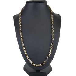 Exquisite und hochwertig produzierte Ankerkette aus glänzendem Bicolor 585 / 14K Gelb- und Weißgold für Herren und Damen (ca. 57 cm Länge)