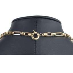 Exquisite und hochwertig produzierte Ankerkette aus glänzendem Bicolor 585 / 14K Gelb- und Weißgold für Herren und Damen (ca. 57 cm Länge)