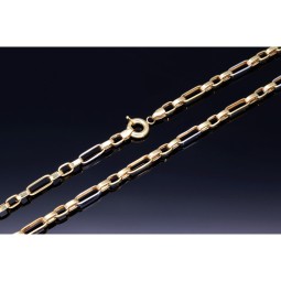 Exquisite und hochwertig produzierte Ankerkette aus glänzendem Bicolor 585 / 14K Gelb- und Weißgold für Herren und Damen (ca. 57 cm Länge)