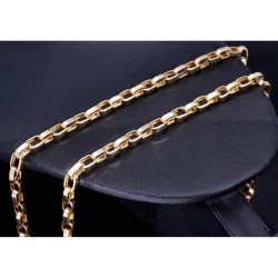Exquisite, kurzgliedrige Ankerkette aus hochwertigem 585 / 14K Gold , ca. 55 cm Länge 4,5mm