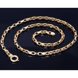Exquisite, kurzgliedrige Ankerkette aus hochwertigem 585 / 14K Gold , ca. 55 cm Länge 4,5mm