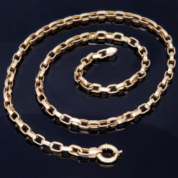 Exquisite, kurzgliedrige Ankerkette aus hochwertigem 585 / 14K Gold , ca. 55 cm Länge 4,5mm