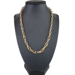 Modische Halskette (Collier) aus hochwertigem 14K 585 Weiß- und Gelbgold (Bicolor)  ca. 50cm