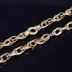 Modische Halskette (Collier) aus hochwertigem 14K 585 Weiß- und Gelbgold (Bicolor)  ca. 50cm