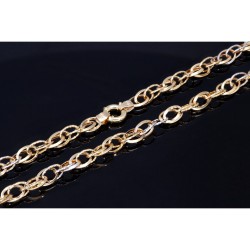 Modische Halskette (Collier) aus hochwertigem 14K 585 Weiß- und Gelbgold (Bicolor)  ca. 50cm