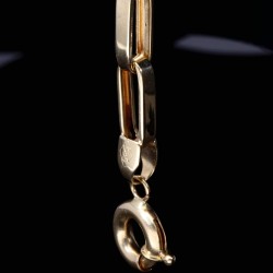 Hochglanzpoliertes Goldarmband / Ankerarmband aus funkelndem 14K 585er Gold (ca. 19,5 cm lang, 4,5mm breit)