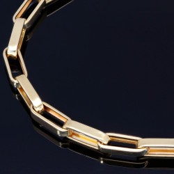 Hochglanzpoliertes Goldarmband / Ankerarmband aus funkelndem 14K 585er Gold (ca. 19,5 cm lang, 4,5mm breit)