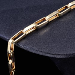 Hochglanzpoliertes Goldarmband / Ankerarmband aus funkelndem 14K 585er Gold (ca. 19,5 cm lang, 4,5mm breit)