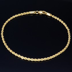 Edles Twist-Armband (Kordelarmband) aus funkelndem 585er 14k Gold, ca. 3mm breit,  20cm lang