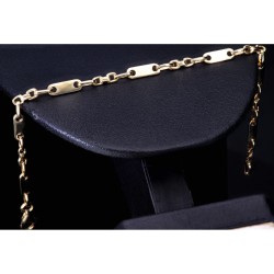 Mix aus Steigbügel- und Plattenarmband aus 585er (14k) Gelbgold, 20cm lang, 4mm breit (Plättchen-, Steigbügelarmband)