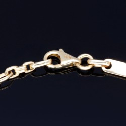 Mix aus Steigbügel- und Plattenarmband aus 585er (14k) Gelbgold, 20cm lang, 4mm breit (Plättchen-, Steigbügelarmband)