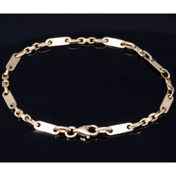 Steigbügel- und Plattenarmband aus edlem 585er (14k) Gelbgold, 23cm lang, 4mm breit (Plättchen-, Steigbügelarmband)