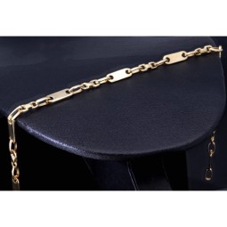Steigbügel- und Plattenarmband aus edlem 585er (14k) Gelbgold, 23cm lang, 4mm breit (Plättchen-, Steigbügelarmband)